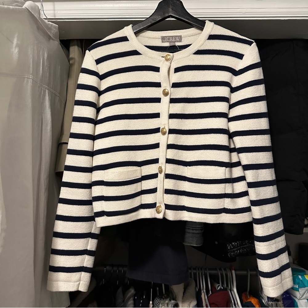 J.Crew Emilie sweater lady jacket in stripe (original style)